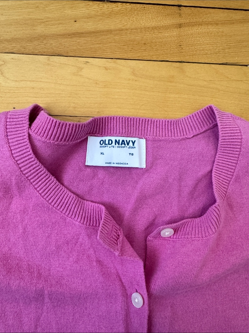 Women's Pink Button-Front Cardigan - Picture 3 of 5